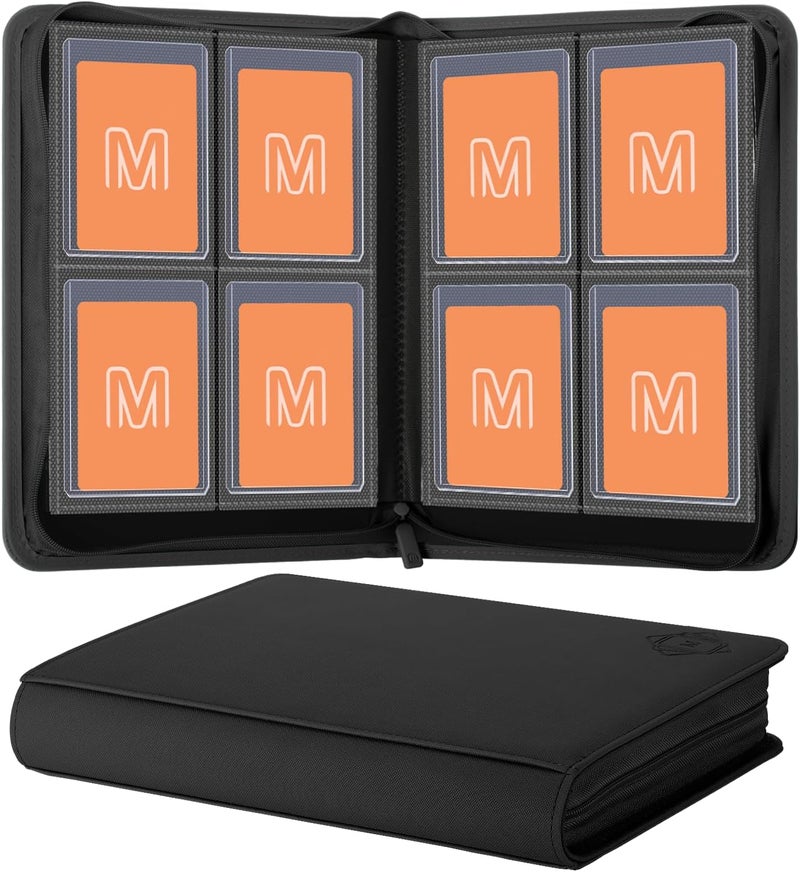 MOSLA Toploader Binder,4-Pocket Side Load Trading Card Album, Holds 128 Cards with Double-Sided Pockets for MTG, Sports Cards, Top Loader Storage - Image 1